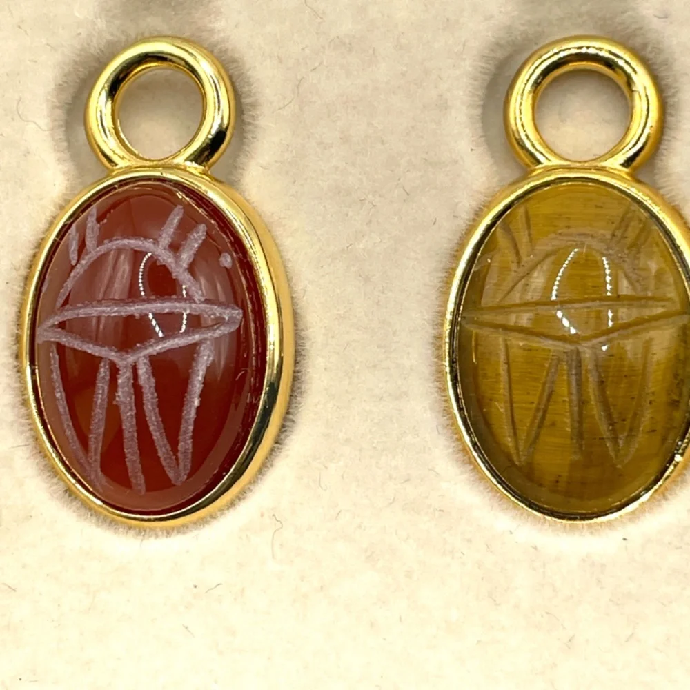 Weingeroff Signed QVC Interchangeable Pendant Pierced Earrings Scarab Set With B - Picture 6 of 12